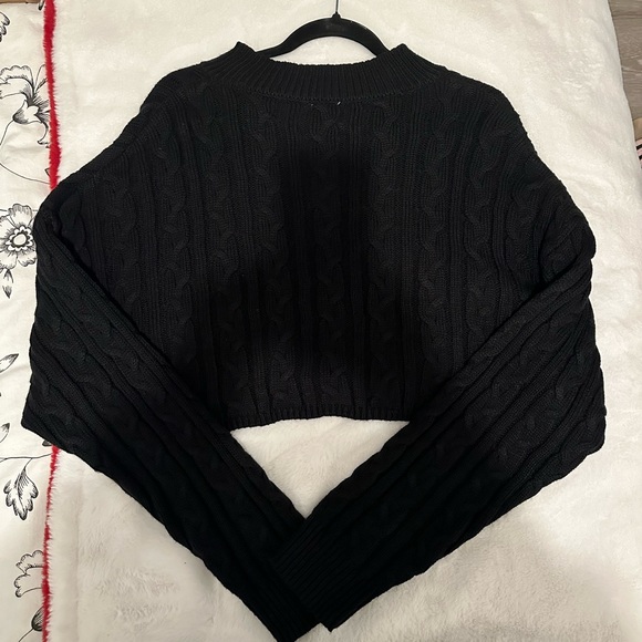 Cropped garage black sweater | size S - Picture 3 of 3